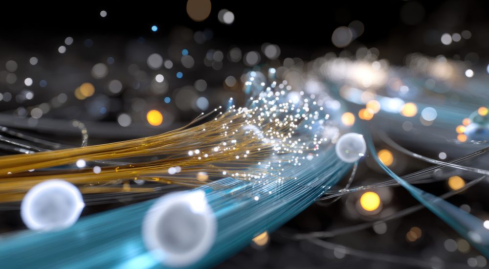 This image showcases colorful light streams and particles in a dynamic abstract background, perfect for technology or science themes. The vivid colors and luminous effects create an engaging visual experience.