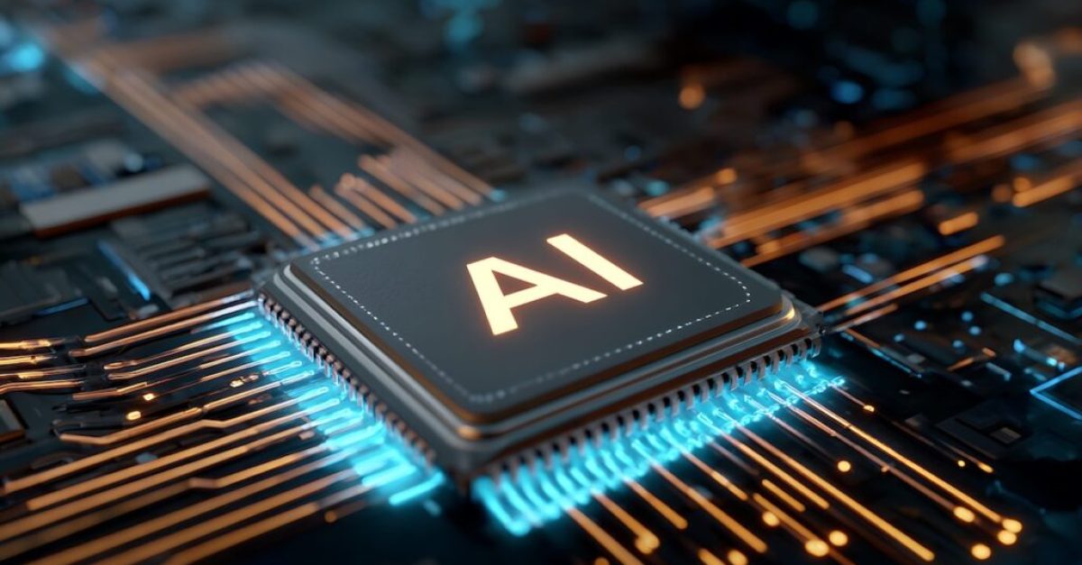 Artificial intelligence (AI) and machine learning concept. 3D illustration.